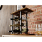 Wine Rack Countertop Wooden & Metal Holder for 6 Bottles &