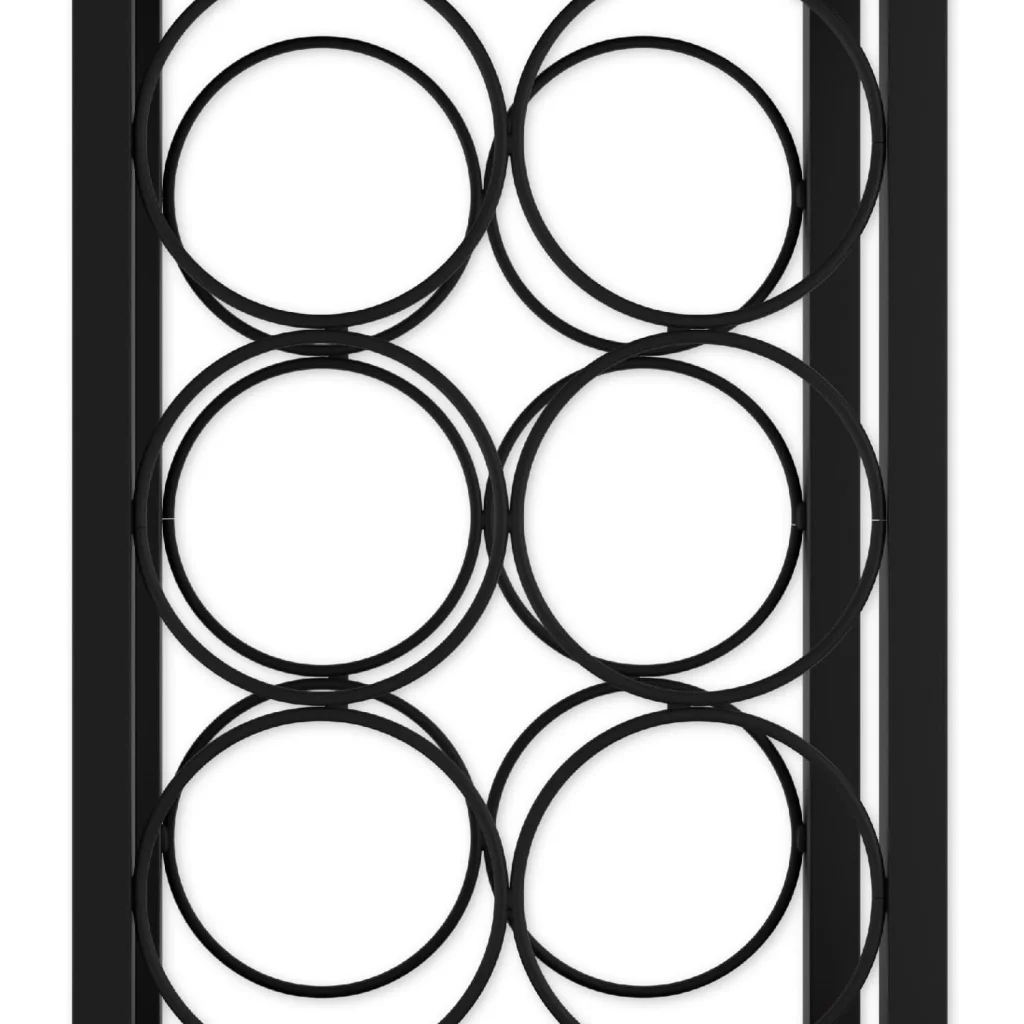 Wine Rack Countertop Wooden & Metal Holder for 6 Bottles &