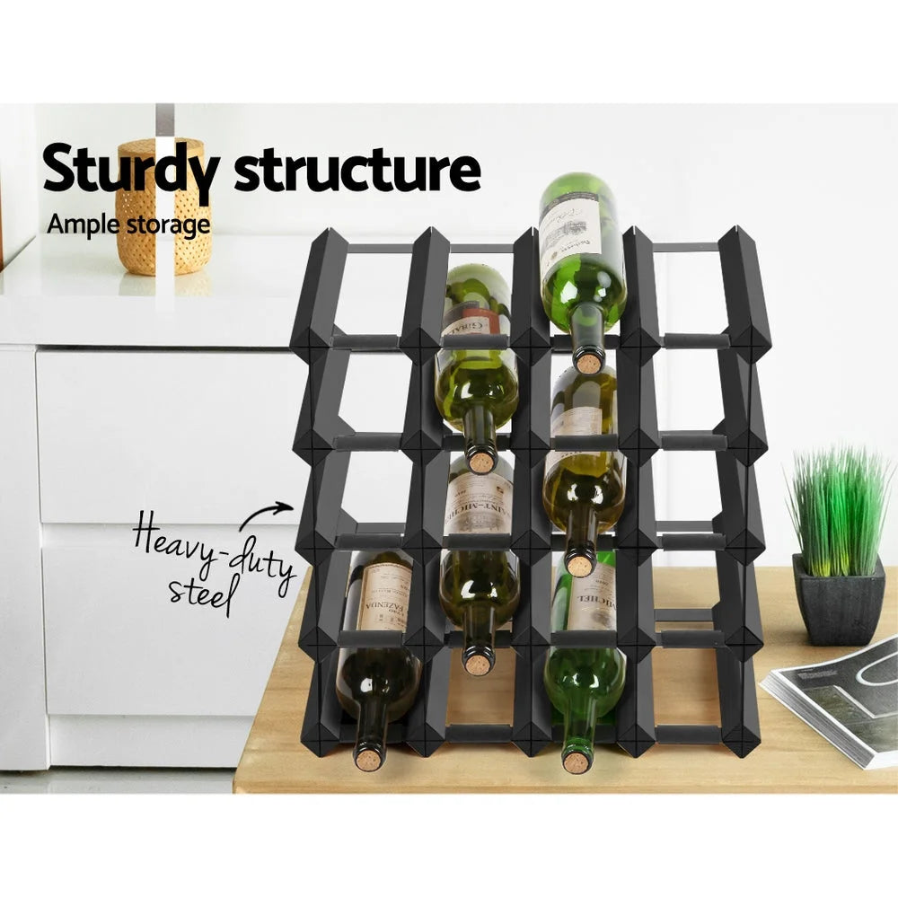 Wine Rack for 20 Bottles - Black