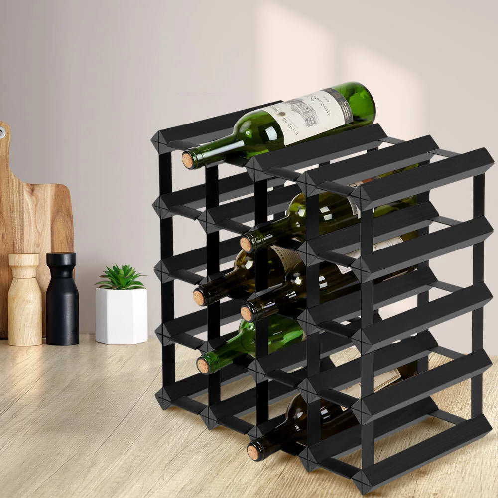 Wine Rack for 20 Bottles - Black