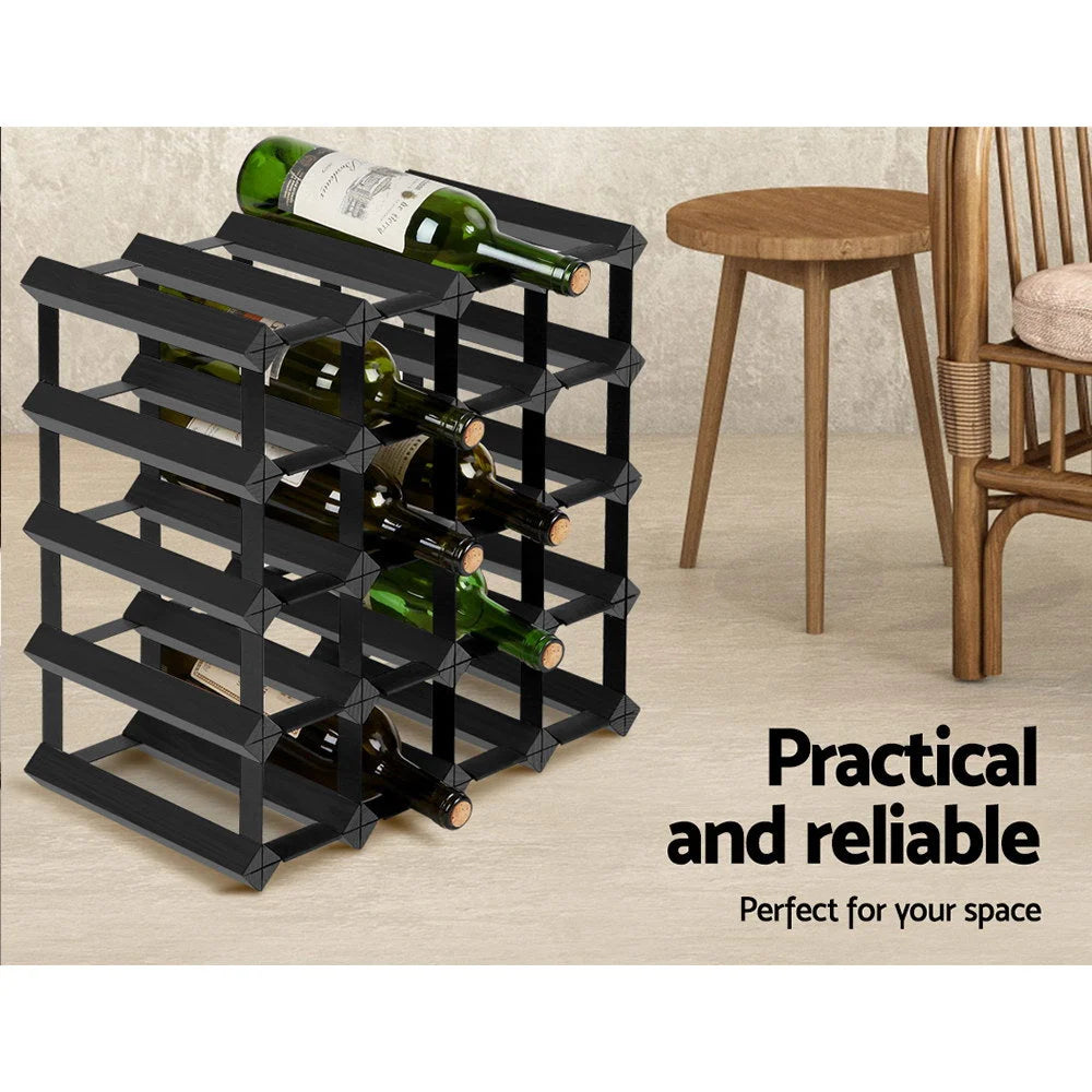 Wine Rack for 20 Bottles - Black