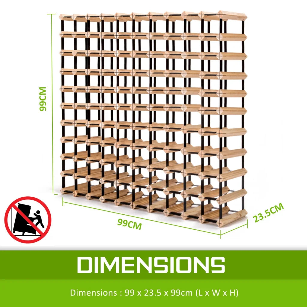 Wine Rack Storage Cellar Organiser 120 Bottle Timber