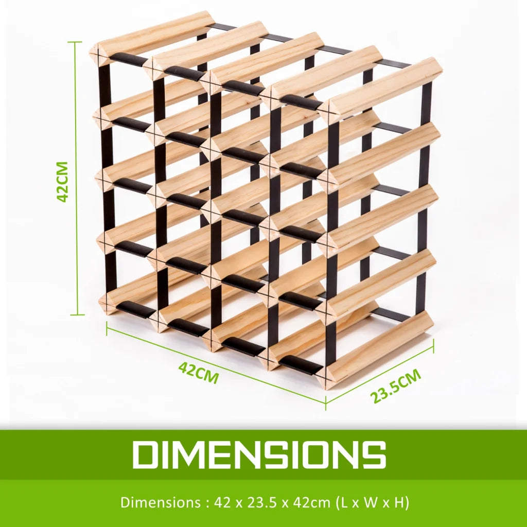 Wine Rack Storage Cellar Organiser 20 Bottle Timber