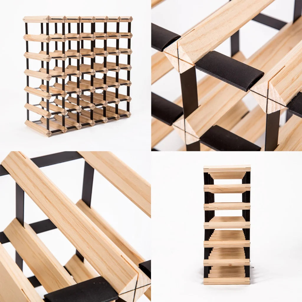 Wine Rack Storage Cellar Organiser 42 Bottle Timber