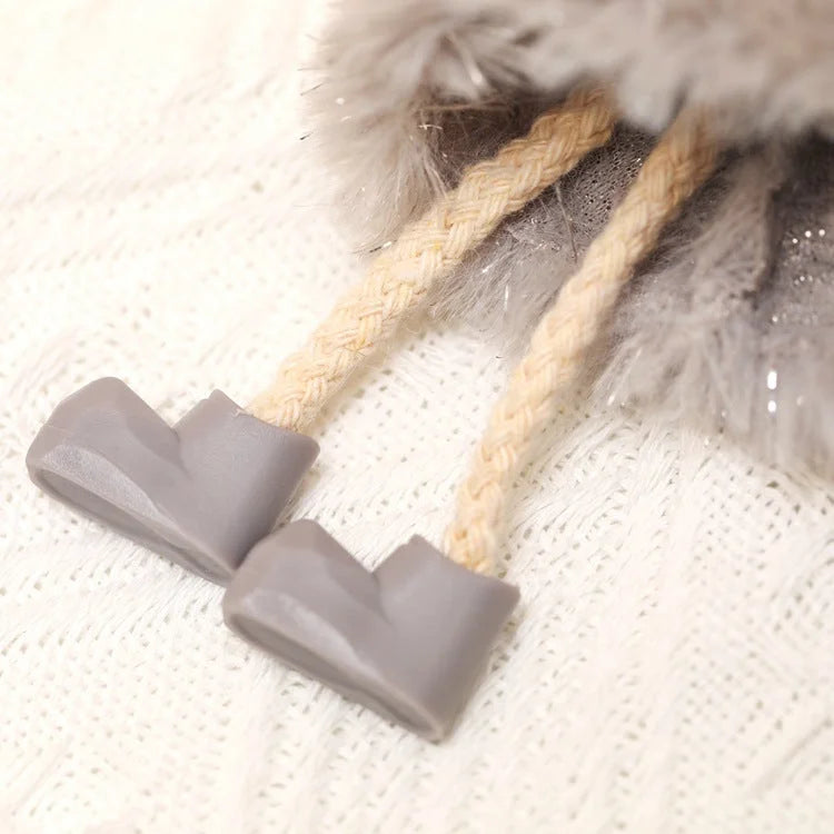 Winter Angel Ornament with Gold Glitter Wings and White