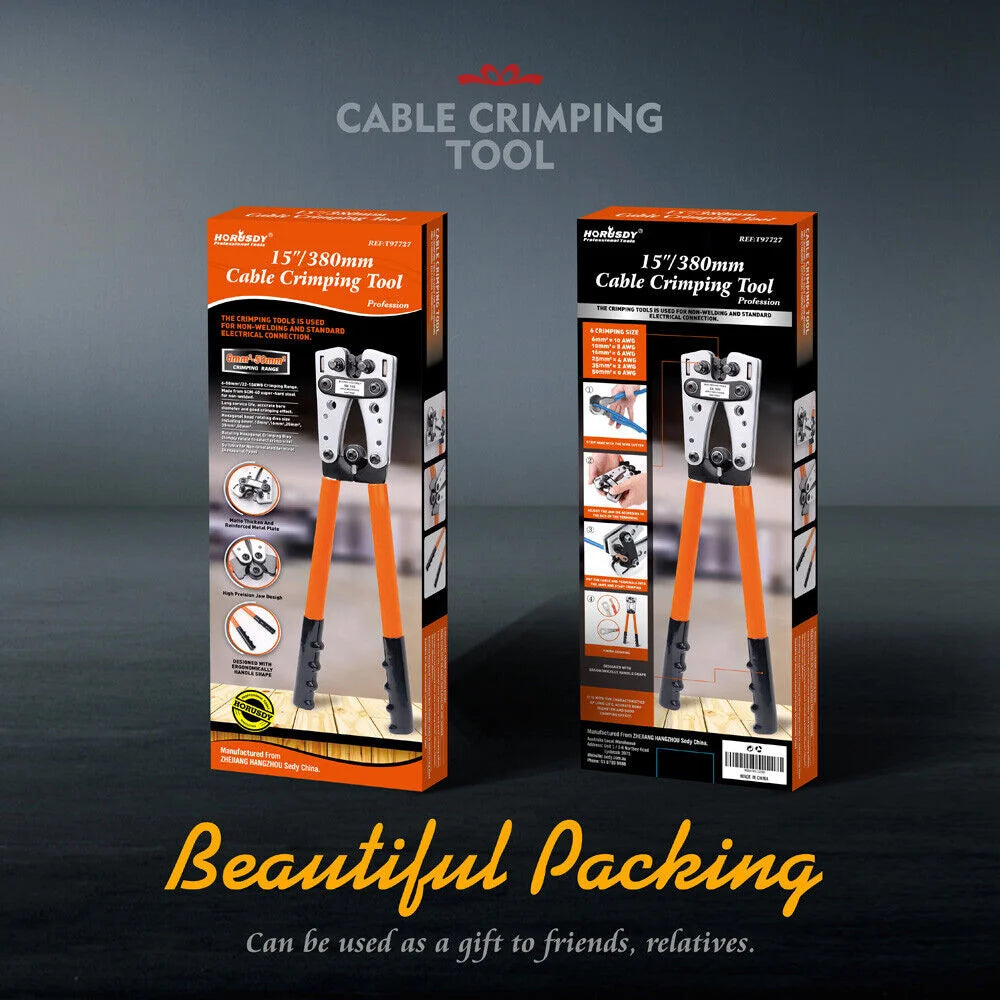 Wire Crimper Hand Tool 6-50 mm² Battery Lug Tube Crimping