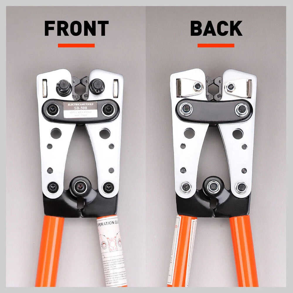 Wire Crimper Hand Tool 6-50 mm² Battery Lug Tube Crimping