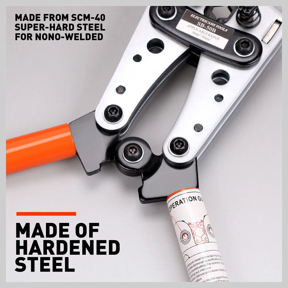 Wire Crimper Hand Tool 6-50 mm² Battery Lug Tube Crimping