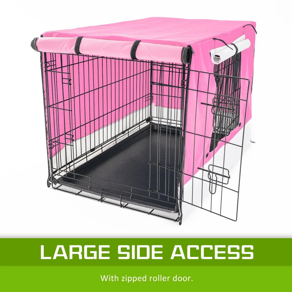 Wire Dog Cage Crate Cover Enclosure 24in - Pink