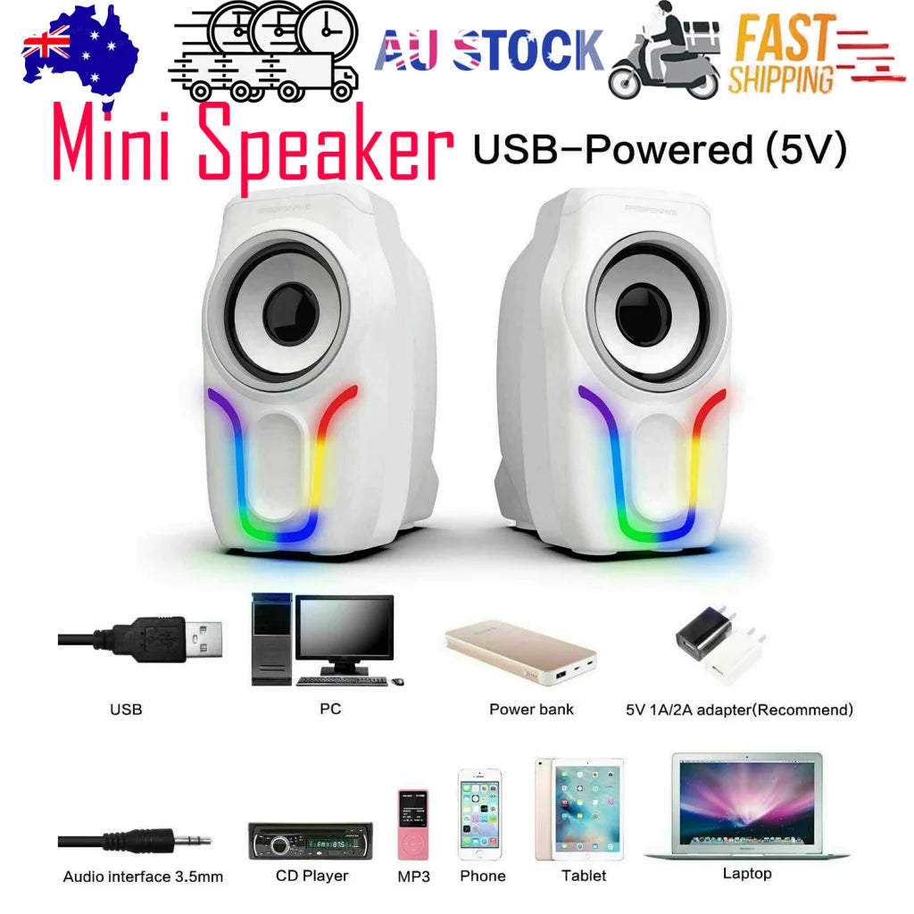 Wired Mini Gaming Speakers with 3.5mm Portable Computer