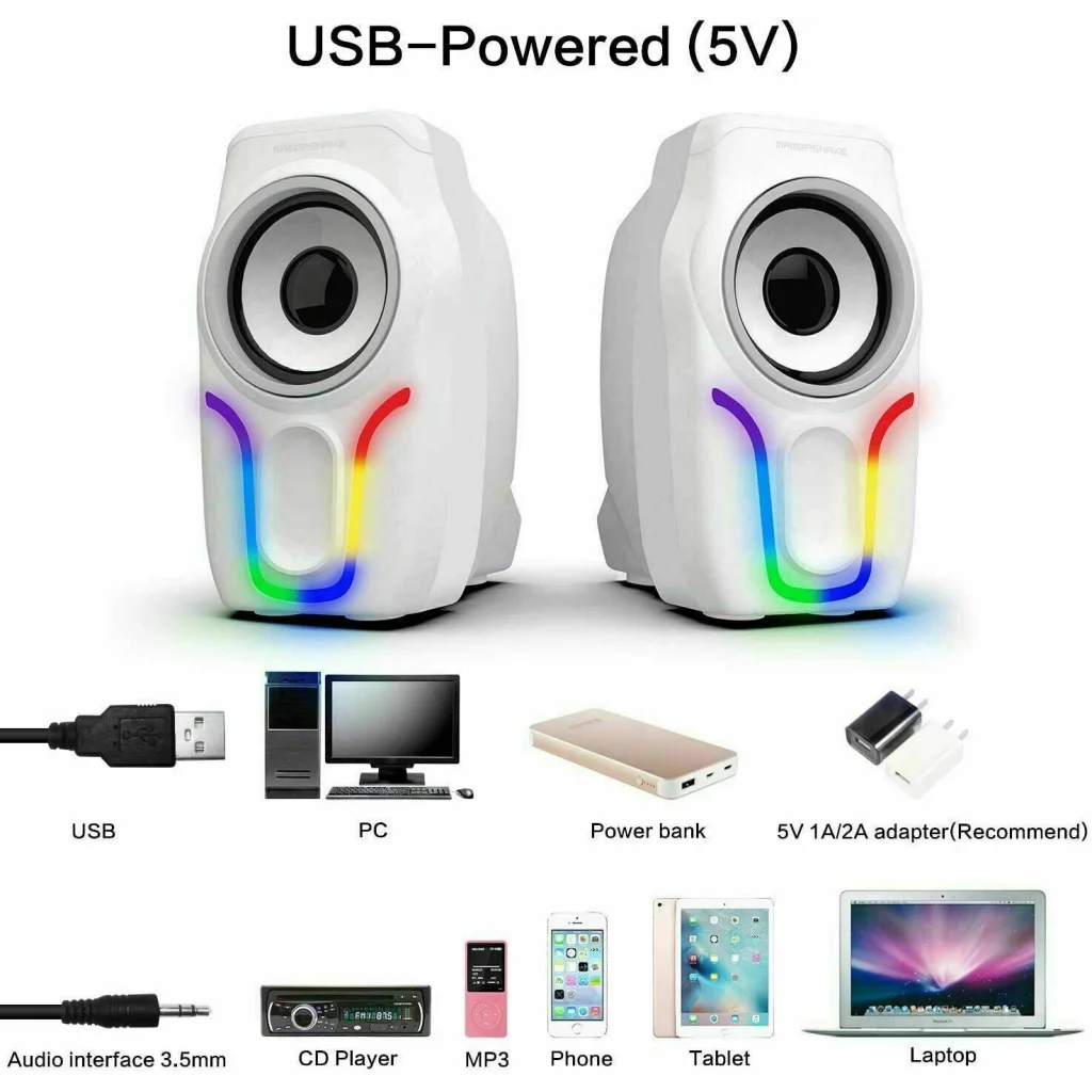 Wired Mini Gaming Speakers with 3.5mm Portable Computer