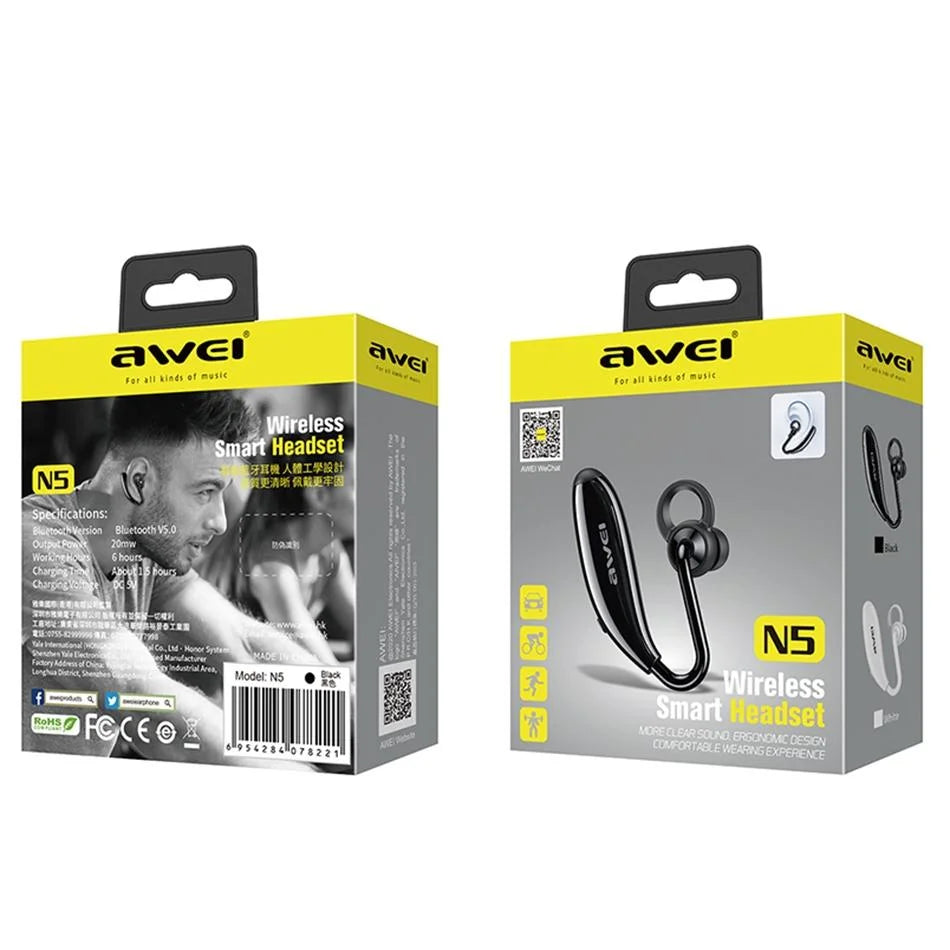 Wireless Bluetooth 5 0 Headset n5 white 584