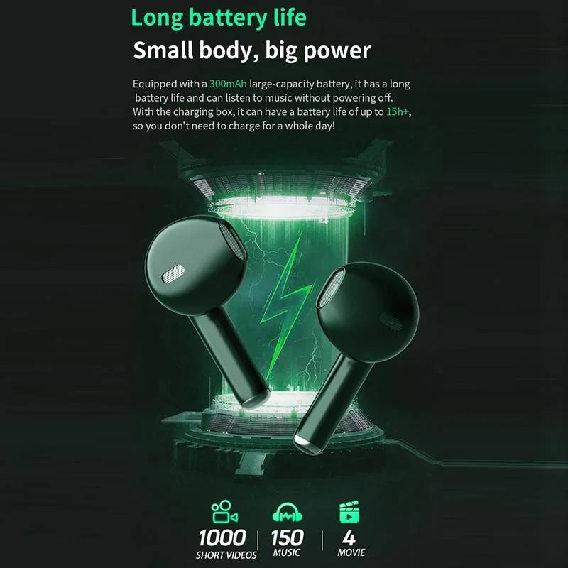 Wireless Bluetooth 5.3 Earphones - Black Ipx6 Edc-1915196506898567175