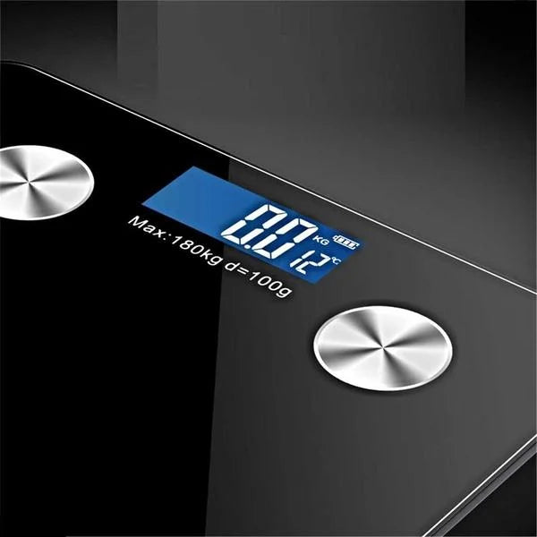 Wireless Bluetooth Digital Body Fat Scale 2X Bathroom Health Analyzer Weight - Black/White - Premium