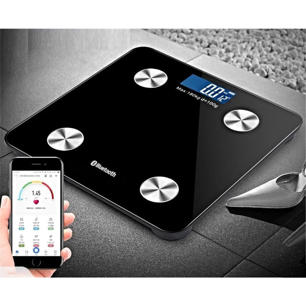 Wireless Bluetooth Digital Body Fat Scale Bathroom Health Analyzer - White - Premium