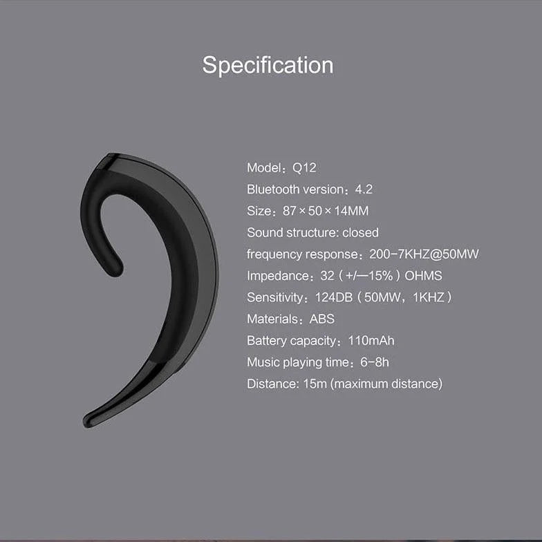 Wireless Bluetooth Earphone - Business Style Ear-Hanging-1915197686865334276