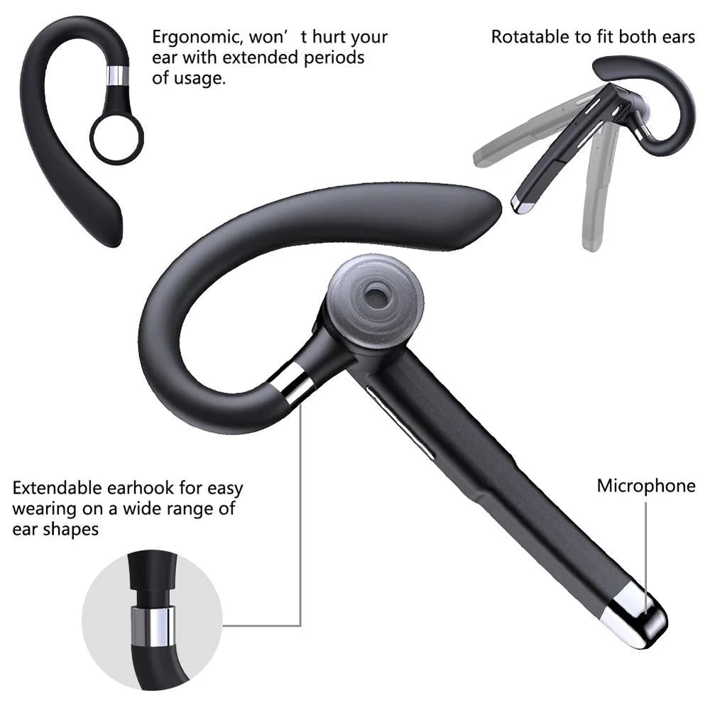 Wireless Bluetooth Earphone With Noise Cancelling & Rotatable Earhook - Charging Box & Digital Display-1922443437601329155