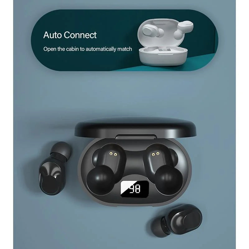 Wireless Bluetooth Earphone With Noise Reduction & Charging Box - Led Display-1915196633075814409