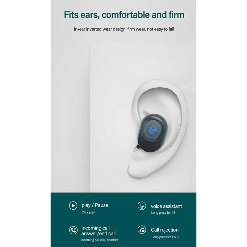 Wireless Bluetooth Earphone With Noise Reduction & Charging Box - Led Display-1915196633075814408