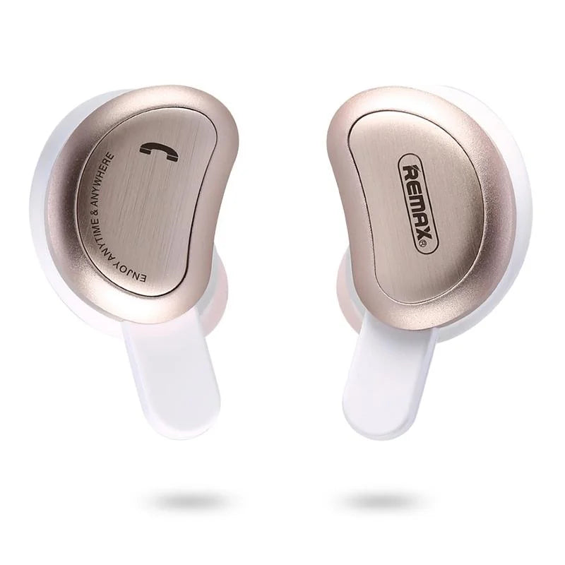 Wireless Bluetooth Earphones With Charging Box - Half Moon Shape Gold-1915196562909302792