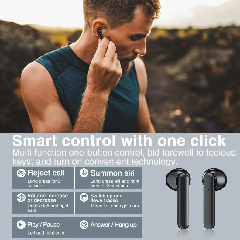 Wireless Bluetooth Earphones With Charging Box