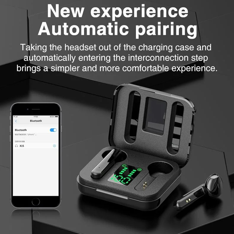 Wireless Bluetooth Earphones With Charging Box & Led Display-1915196637760851973