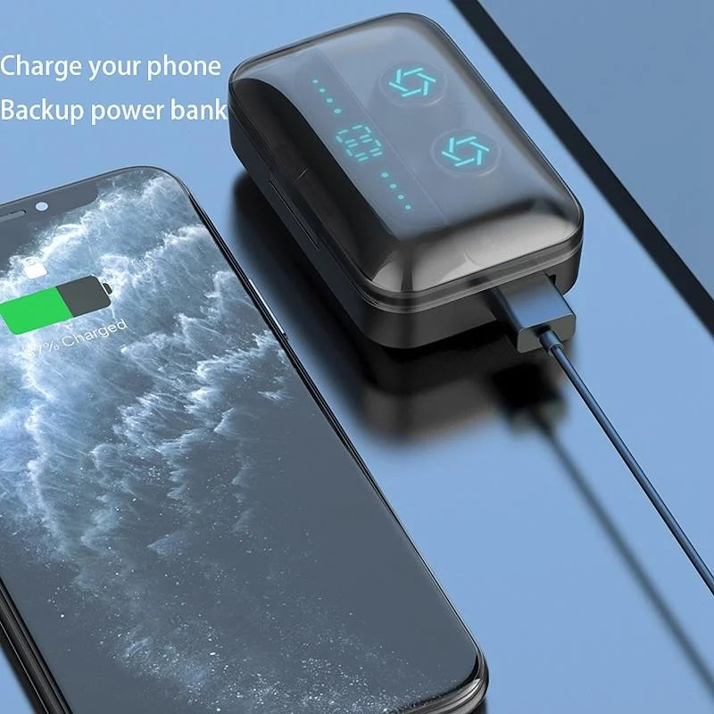 Wireless Bluetooth Earphones With Charging Box - White-1915196631632973833