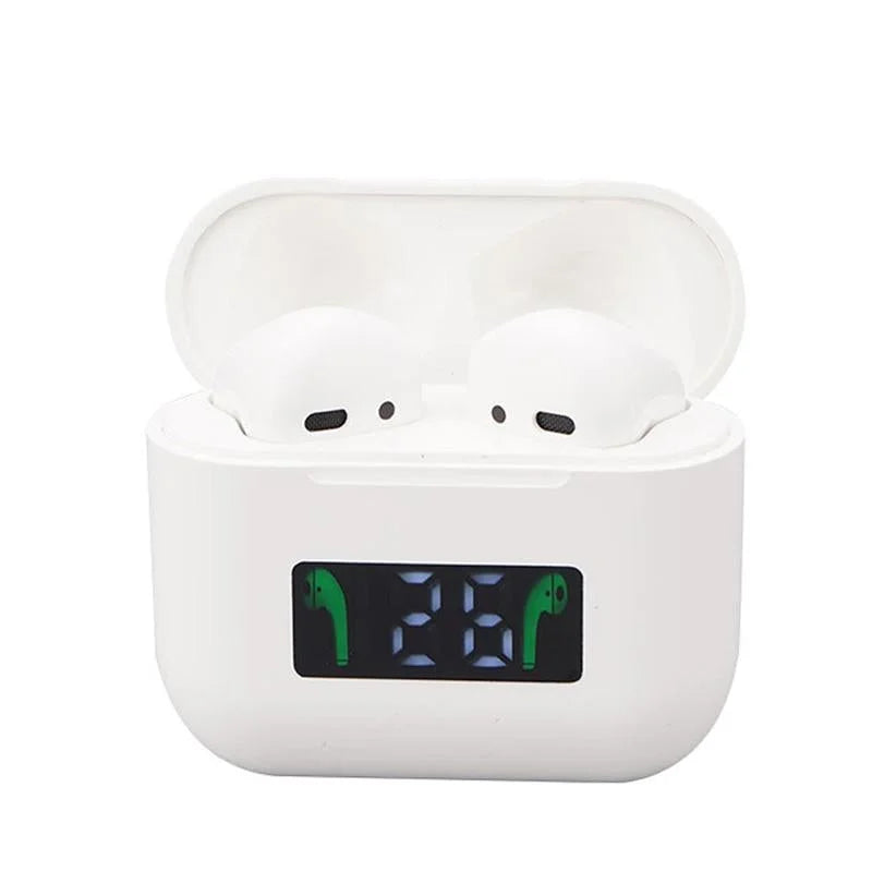 Wireless Bluetooth Earphones With Touch Display - White-1915196624737538048