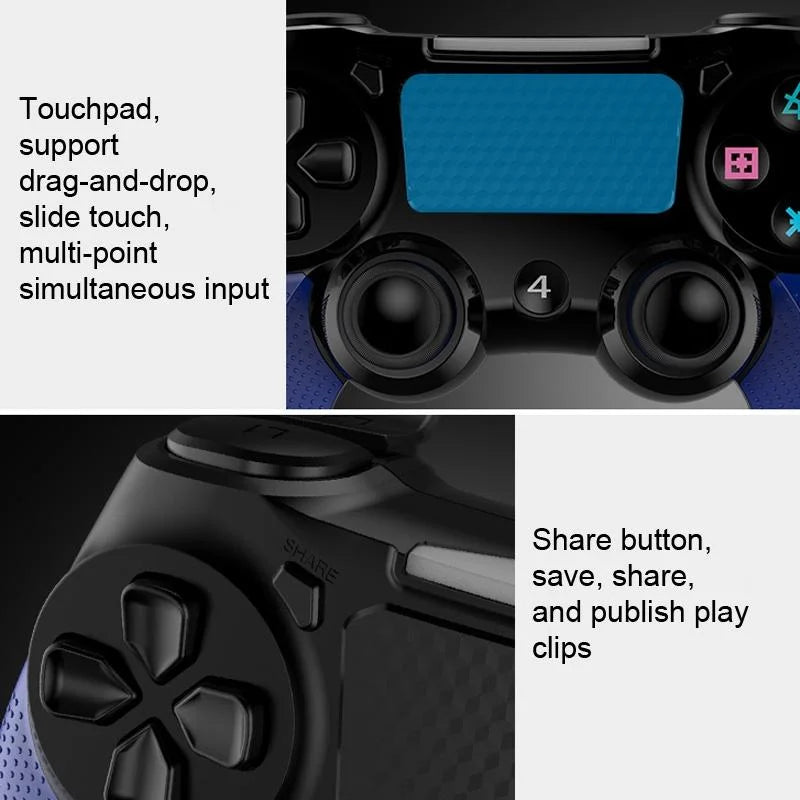 Wireless Bluetooth Gamepad for Ps4 - Dual Vibration Touch
