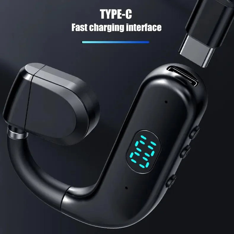 Wireless Bluetooth Headphone with Digital Display - Black