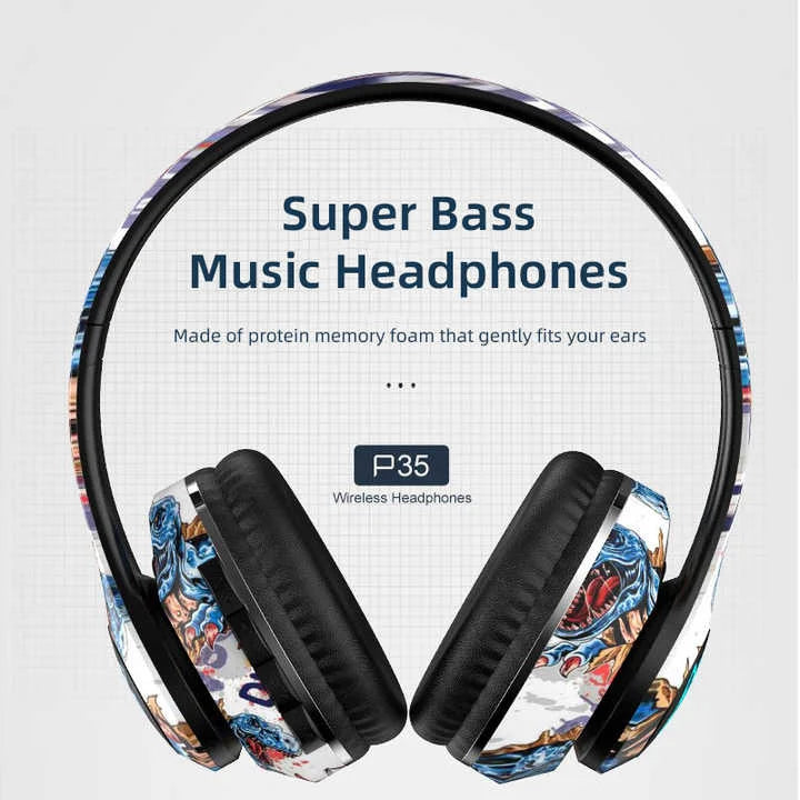 Wireless Bluetooth Headphones stylish over ear design with long