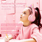 Wireless Bluetooth Headphones With Rgb Lighting - Pink
