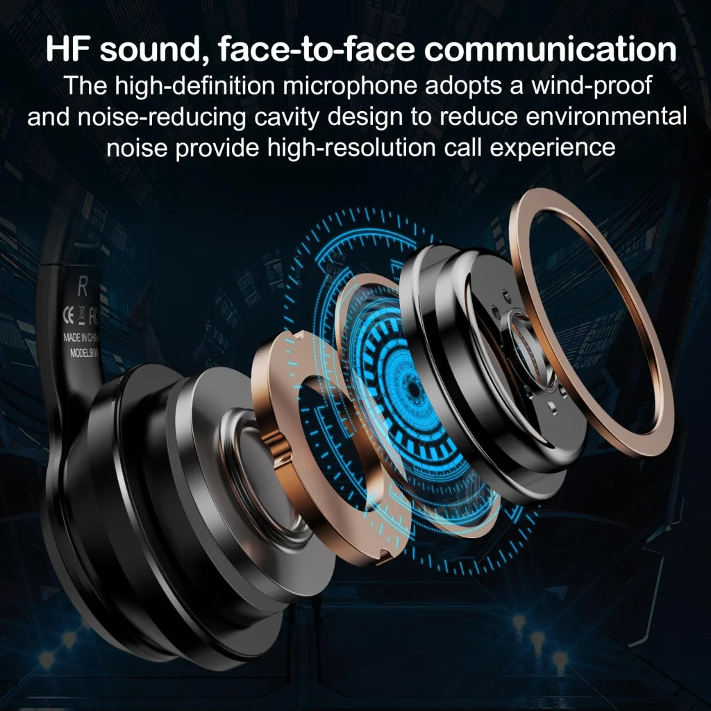 Wireless Bluetooth Headphones With Rgb Lighting - Pink