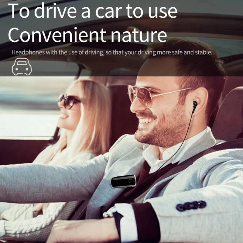 Wireless Bluetooth In-Ear Earphone With Vibrating Alert And Hands-Free Clip - White-1915197850657099782