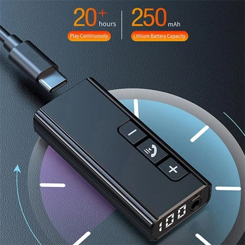 Wireless Car Bluetooth Hands-Free Call Adapter With Digital Display-1915198043829964807