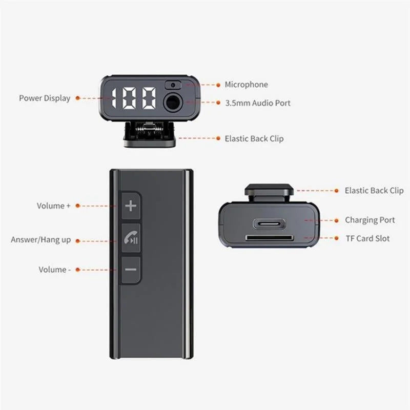 Wireless Car Bluetooth Hands-Free Call Adapter With Digital Display-1915198043829964801