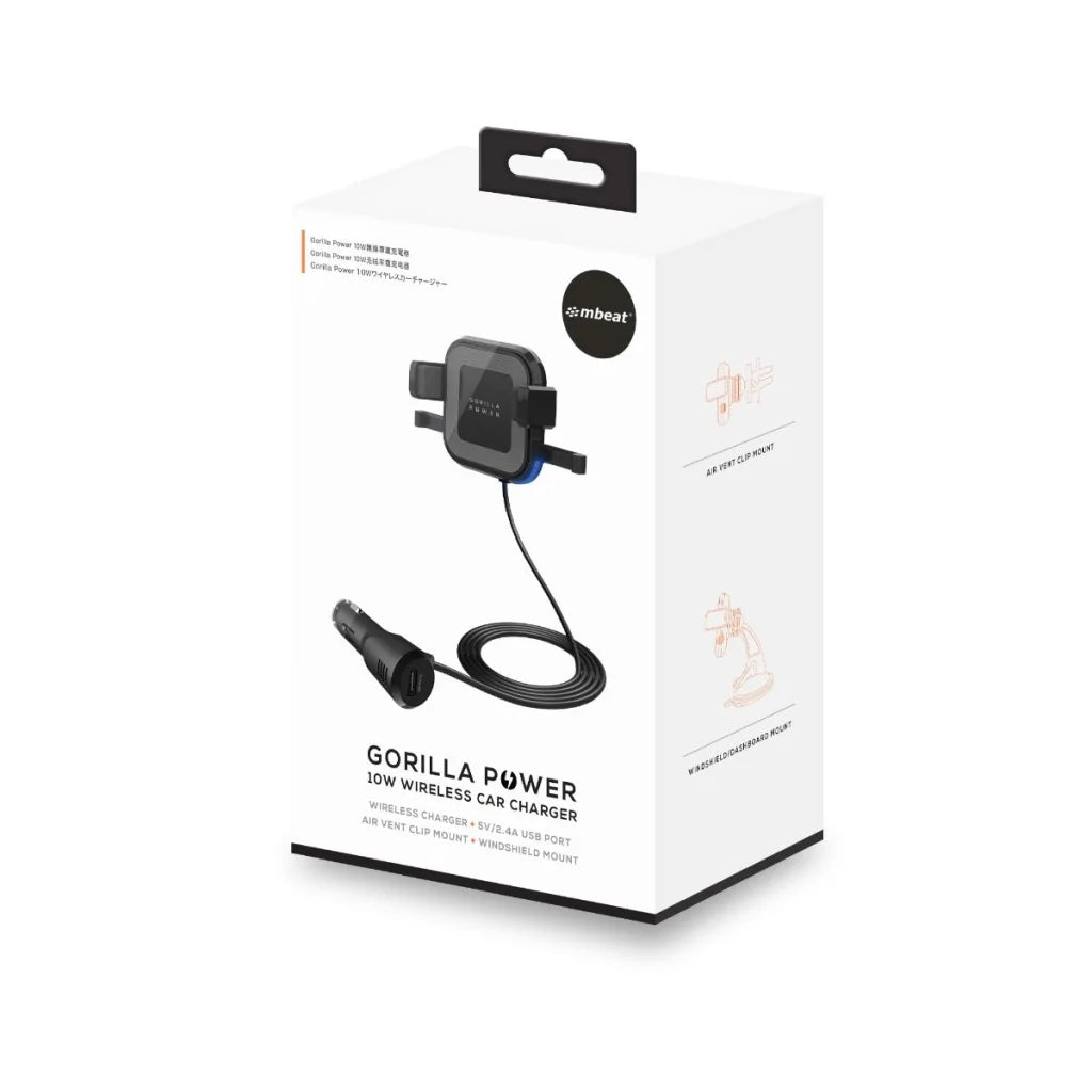 Wireless Car Charger 10W with 2.4A USB Charging Air Vent