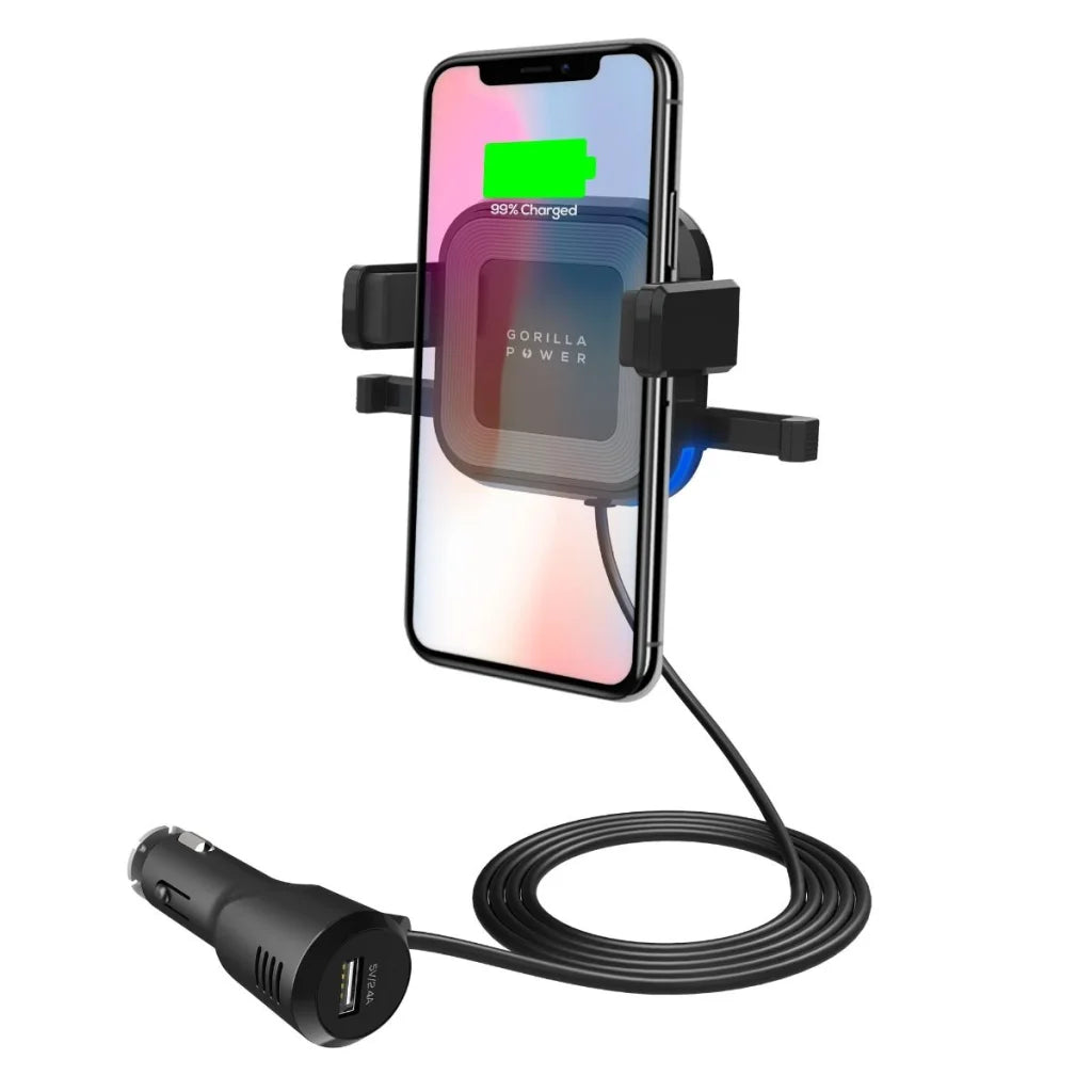 Wireless Car Charger 10W with 2.4A USB Charging Air Vent