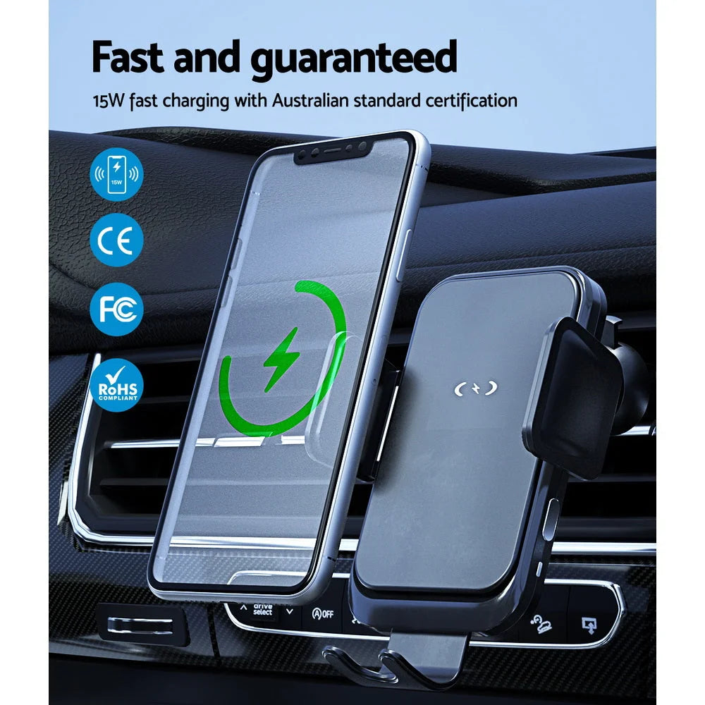 Wireless Car Charger Fast Charging Car Mount Vent Suction