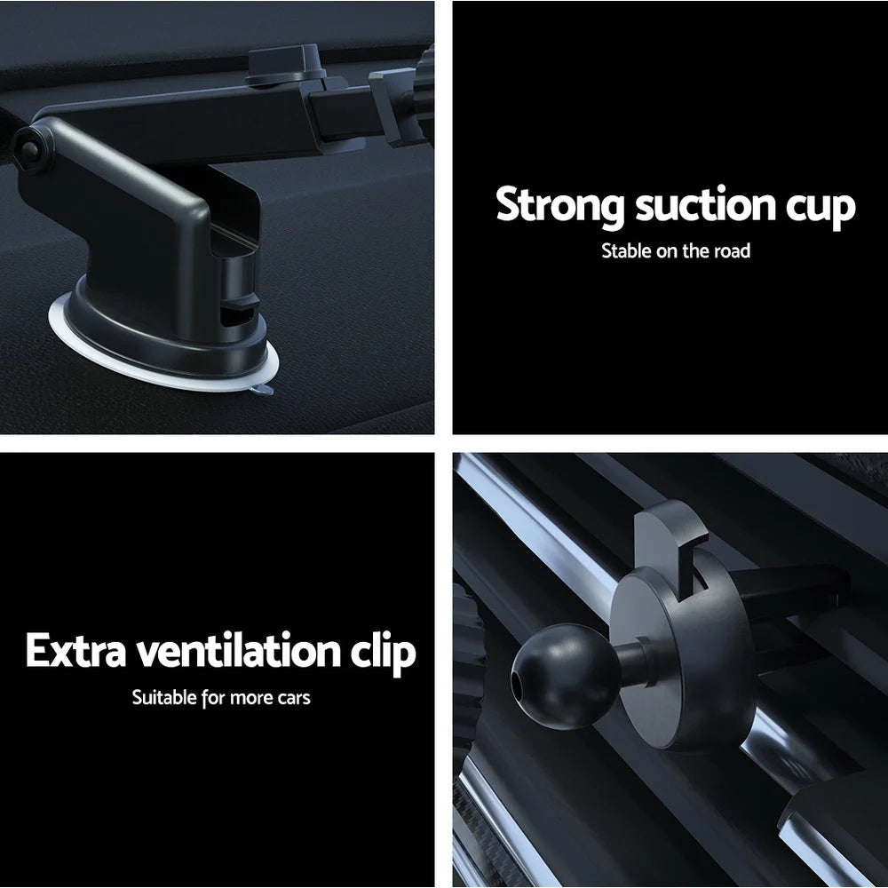 Wireless Car Charger Fast Charging Car Mount Vent Suction