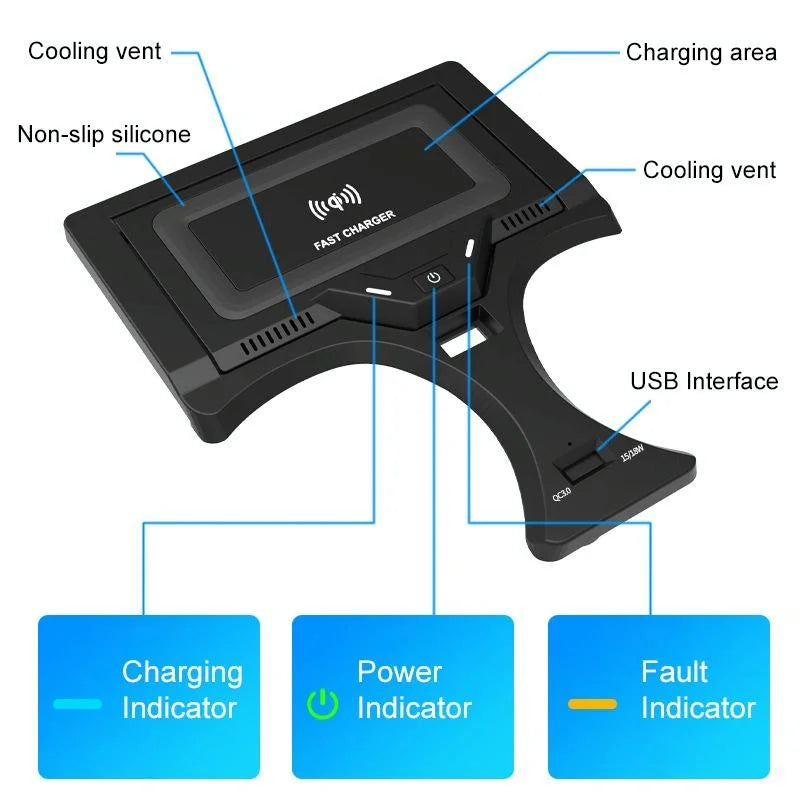 Wireless Car Charger For Bmw 3 Series 2020-2022 - 10W Qi Quick Charge-1915197767177867265