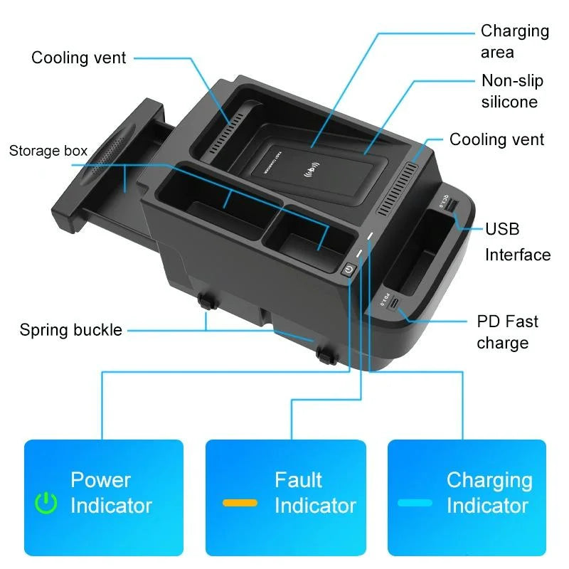 Wireless Car Charger For Honda Cr-V 2017-2022 - 10W Qi Standard Quick Charging-1915197531940327425