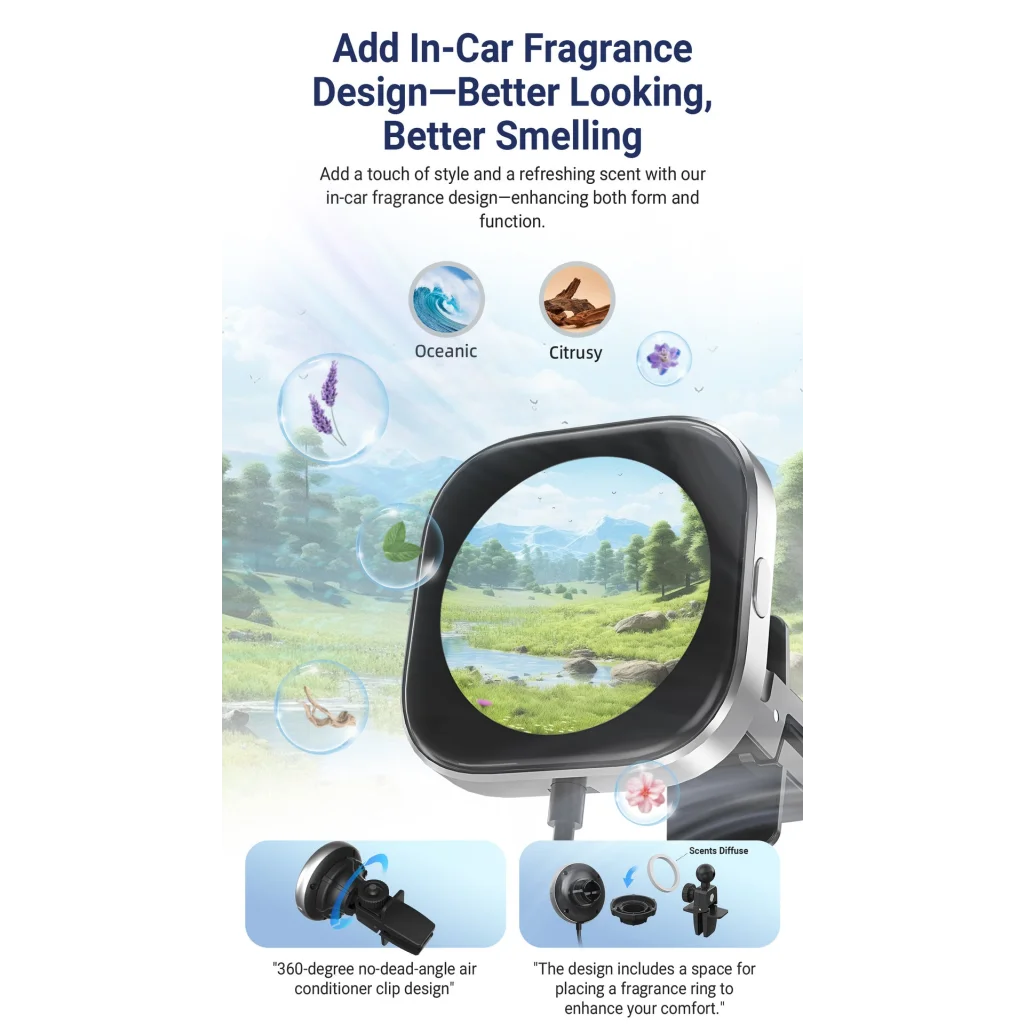 Wireless CarPlay Adapter with 1.6’’ Multi-Functional Screen