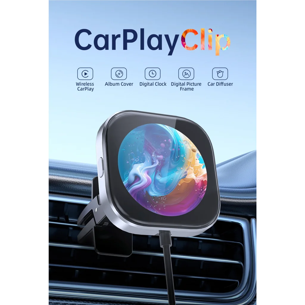 Wireless CarPlay Adapter with 1.6’’ Multi-Functional Screen