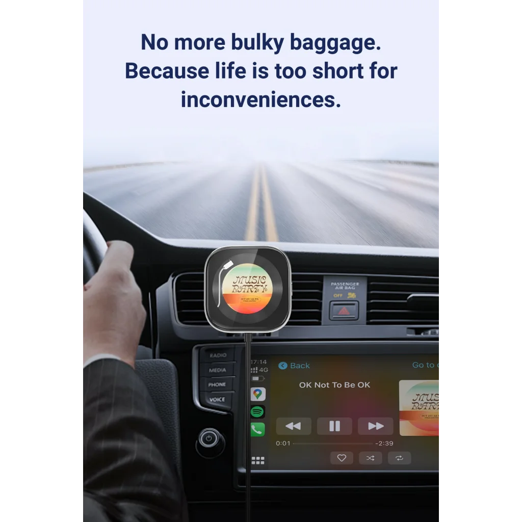 Wireless CarPlay Adapter with 1.6’’ Multi-Functional Screen