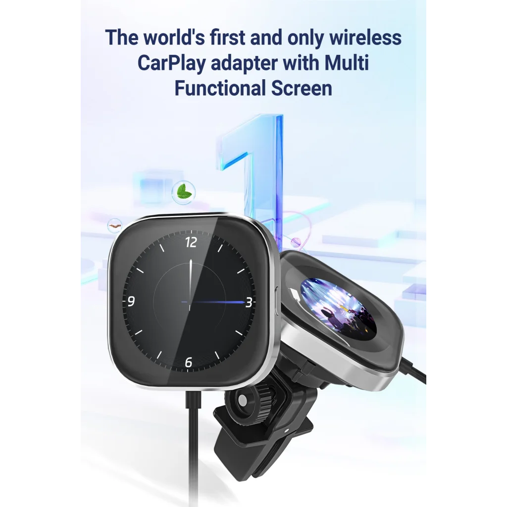 Wireless CarPlay Adapter with 1.6’’ Multi-Functional Screen