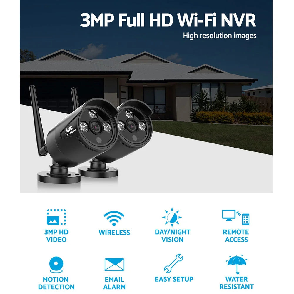 Wireless CCTV System 2 Camera Set For DVR Outdoor Long