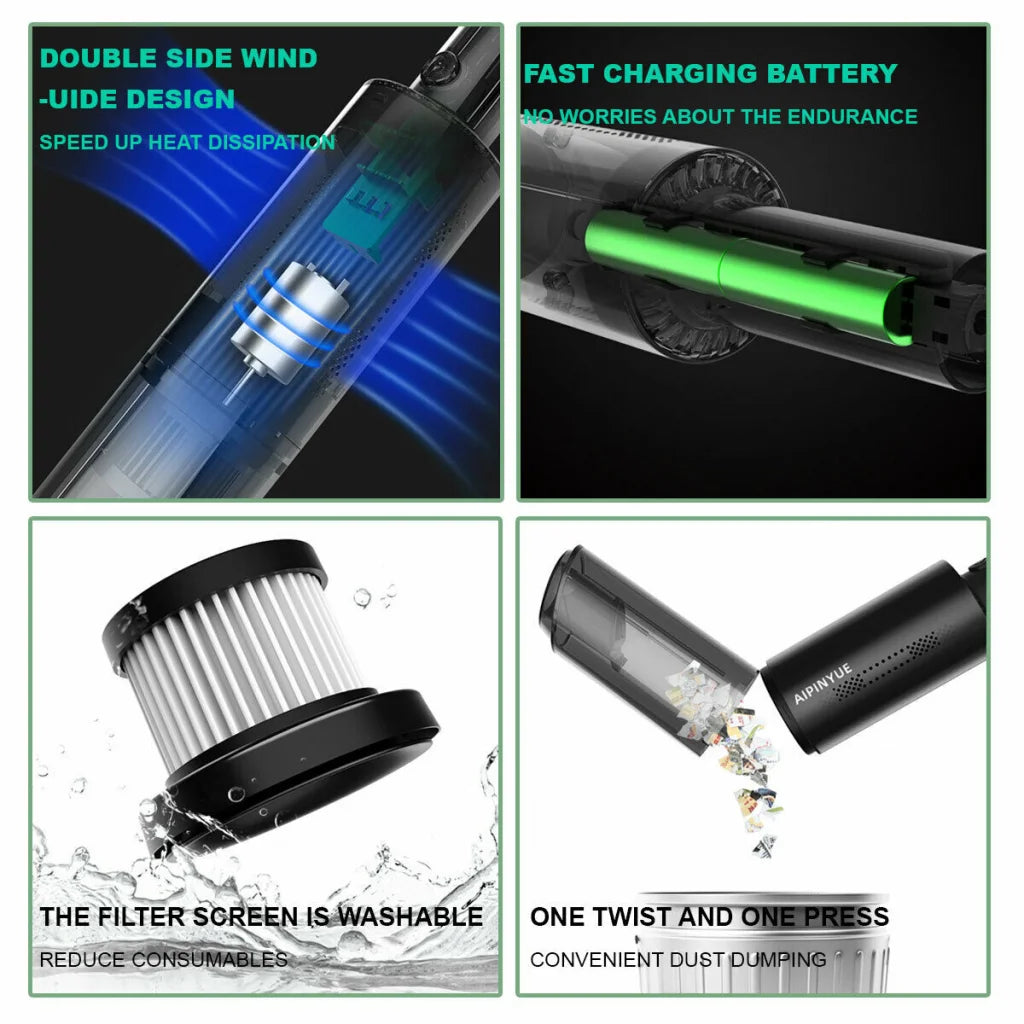 Wireless charge car with material finish and practical fittings