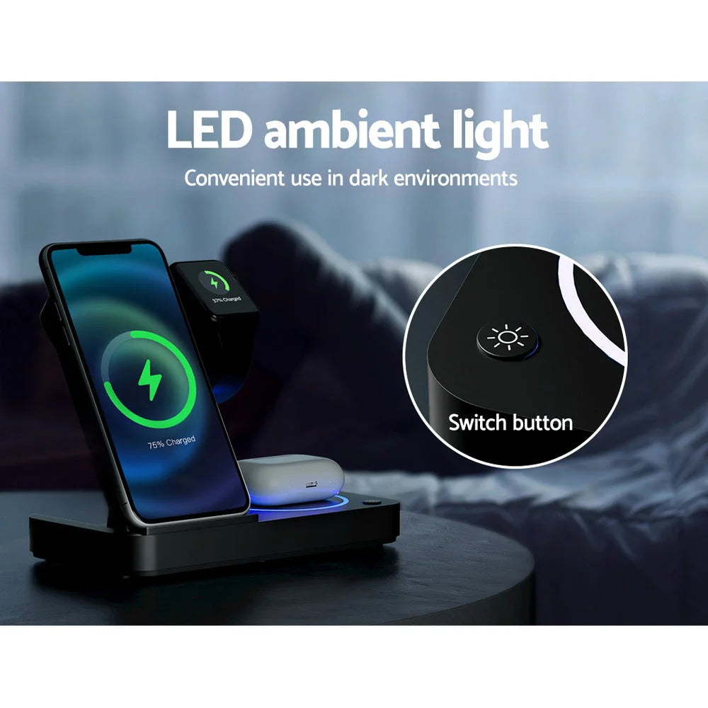Wireless Charger Station 4-in-1 Fast Charging for Phone
