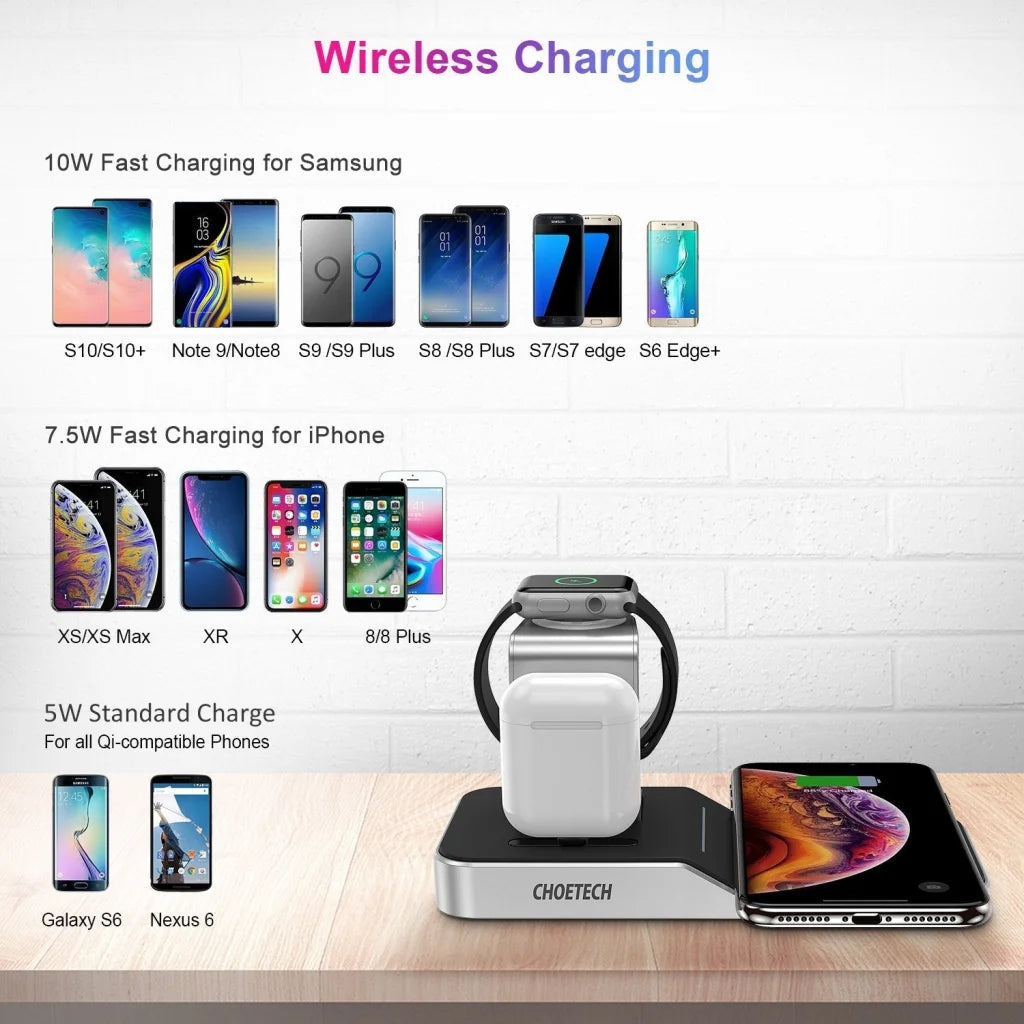 Wireless Charging Station 4-in-1 for iPhone/Apple